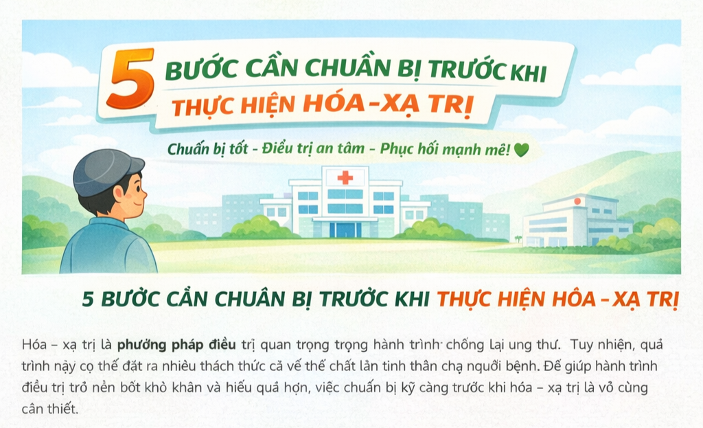 5 bước cần chuẩn bị khi thực hiện hóa xạ trị